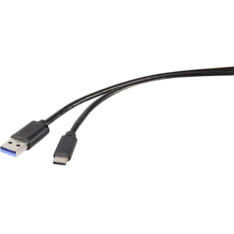 Câble USB 3.2 Gen 1 (USB 3.0) A mâle vers C mâle, 1,80 m, noir, haute vitesse – RF-4535906 A840322 (1/3)