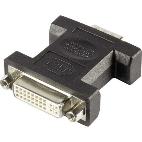 Adaptateur DVI vers VGA – Connecteur DVI femelle 24+5 broches vers VGA mâle, blanc, fixation vissable, référence W717461 (1/3)