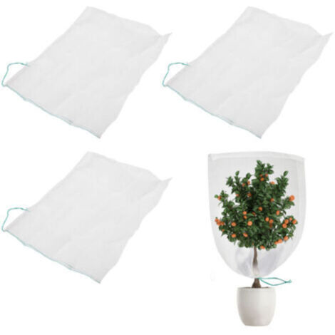 Filet de protection jardin – Lot de 3 filets anti-oiseaux et anti-insectes en polyéthylène vert, 105 x 140 cm, avec cordon (1/4)