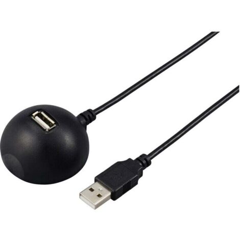 Câble USB 2.0 mâle-femelle noir 1,5 m – RF-5720418 C875702 pour station d’accueil, haute compatibilité et robustesse (1/3)