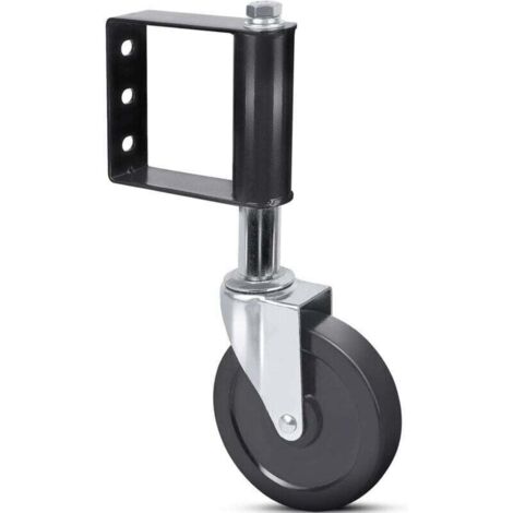 Roulette universelle de 100 mm pour porte de jardin – ressort de support inférieur avec finition électrophorétique, acier galvanisé (1/4)