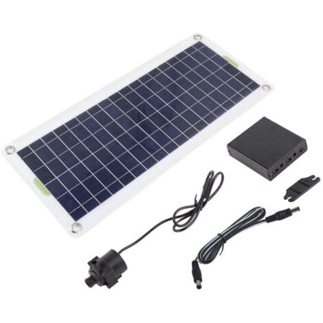 Pompe fontaine solaire 30 W – Panneau polycristallin 12 V, débit 800 L/h pour bassin à poissons, bain d’oiseaux et jardin (1/4)