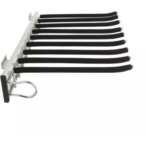 Porte-pantalons extensible 48 cm avec rail de suspension et 9 crochets – montage gauche, pour armoire intégrée (1/4)