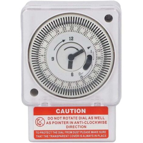 Horloge mécanique industrielle 24 h AC 220 V – minuterie précise par intervalles de 15 min, montage mural ou sur rail DIN (1/4)