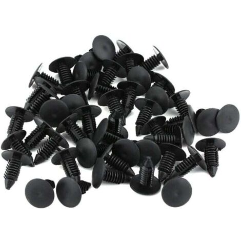 Clips de fixation en plastique pour carrosserie automobile – 50 pièces, noir, universel pour pare-chocs et garnitures (1/4)