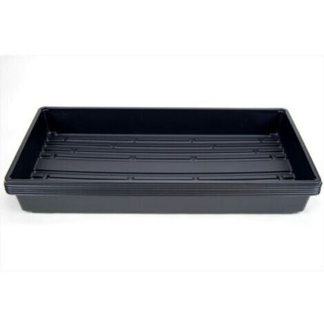 Plateaux de culture en plastique noir sans drainage – Lot de 5 unités, 54 x 28 cm, robustes et réutilisables pour semis et fleurs (1/4)