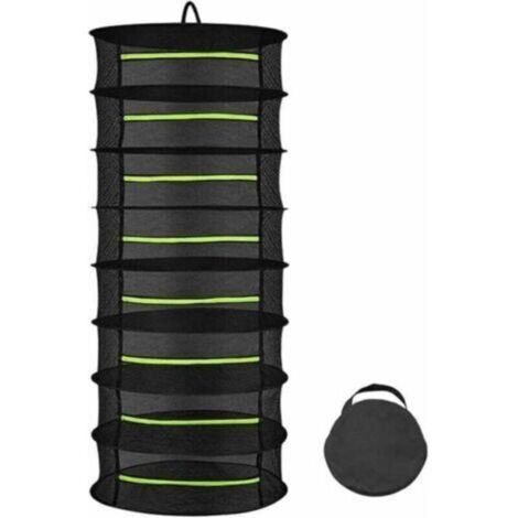 Séchoir à herbes pliable 8 niveaux – filet suspendu 60 cm pour plantes, poissons et aromates – design compact et facile à ranger (1/4)