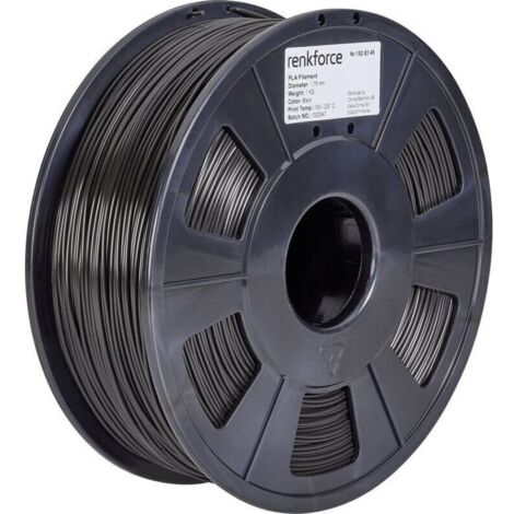 Filament PLA 1,75 mm noir – 1000 g, haute précision pour impression 3D, référence RF-4511188