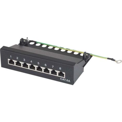Boîtier de brassage CAT6a 8 ports 1U avec connecteurs RJ45 blindés – X483461 (1/4)