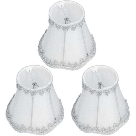 Abat-jour moderne en tissu pour lustre, 3 pièces, fixation clip E14, style bougie décoratif intérieur (1/4)