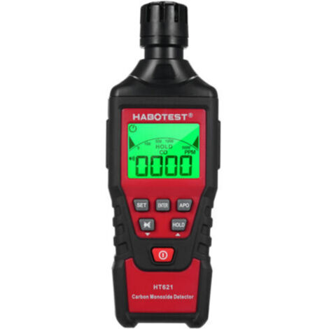 Détecteur portable de monoxyde de carbone – HT621 – écran LCD rétroéclairé, alarme sonore et visuelle, plage 0-5000 ppm (1/4)