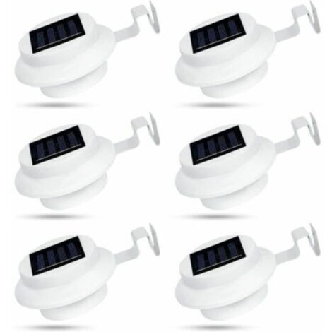 Lampes solaires extérieures pour gouttières – Lot de 6, étanches IP44, 3 LED blanches, idéales pour clôture, entrée et allée