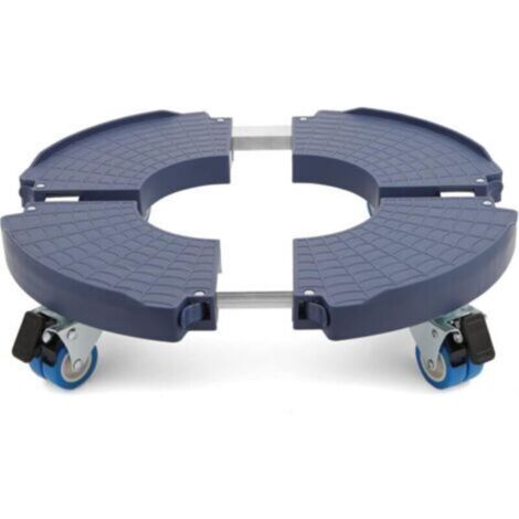 Support de pot à roulettes rotatif 360°, charge 200 kg, plateau réglable Ø 40–54 cm, usage intérieur/extérieur, bleu (1/4)
