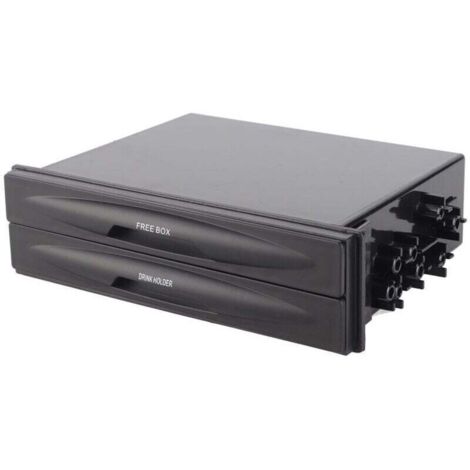 Organisateur de voiture pratique et compact – Boîte de rangement multifonction pour smartphone, MP3, DVD et CD, en plastique résistant, noir (1/4)