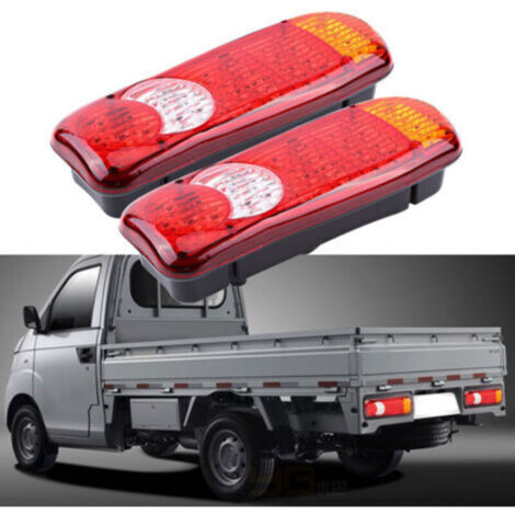 Feux arrière LED 12 V – Lot de 2 unités, 46 diodes, pour voiture, camion et fourgon, feu stop + clignotant (1/4)