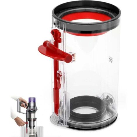Bac à poussière transparent haute résistance pour aspirateurs sans sac Dyson V11, V15, SV14, SV15, SV22 – Pièce détachée compatible (1/4)