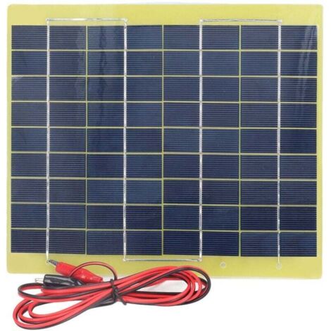Chargeur solaire portable 5 W pour batterie 12 V – Panneau en polysilicium léger et efficace, sortie 18 V (1/4)