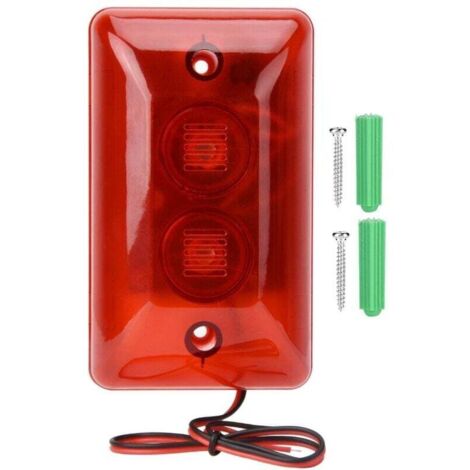 Sirène d'alarme filaire 12 V avec stroboscope intégré – son puissant + lumière clignotante pour système de sécurité domestique (1/4)