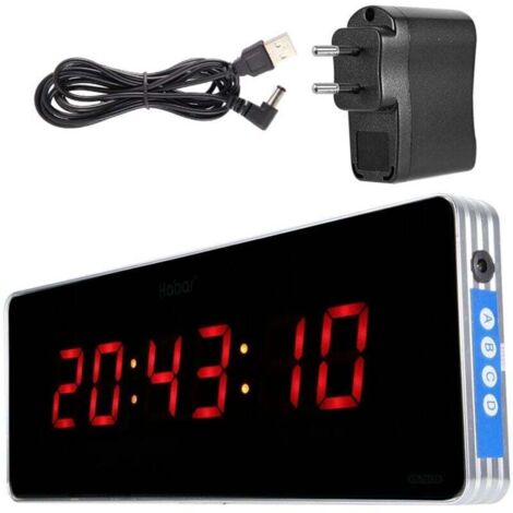 Horloge murale LED en alliage d’aluminium – Affichage heure/min/seconde – Design moderne pour bureau ou chambre (1/4)