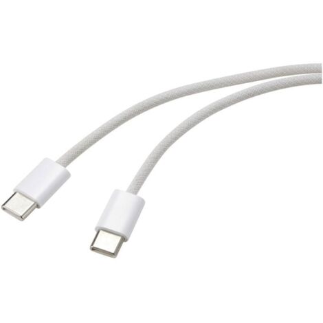 Câble USB-C vers USB-C 3 m blanc torsadé – Lot de 2 – RF-6056880 V561173 (1/4)