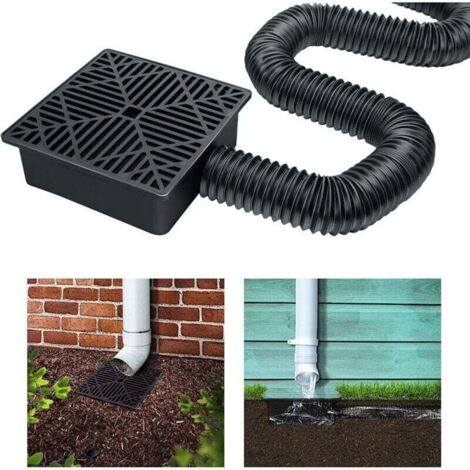 Kit d’extension de descente de gouttière flexible – rallonge universelle en PVC résistant pour sol dur ou pelouse, 2 mètres (1/4)
