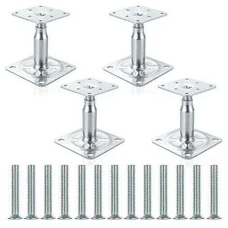 Support de colonne réglable en acier galvanisé 100–150 mm – Lot de 4 pour toiture et construction légère (1/4)