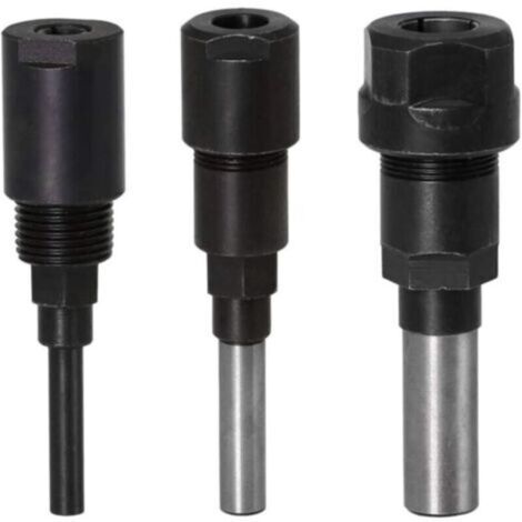 Extension de mandrin pour fraiseuse – Lot de 3 embouts (tiges 6,35 mm / 8 mm / 12,7 mm) en acier trempé pour bois et matériaux composites (1/4)