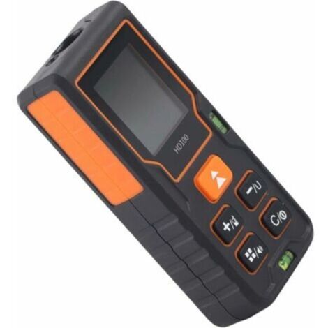 Télémètre laser portable avec écran LCD et double niveau à bulle – Modèle HD100, précision jusqu’à 100 m (1/4)