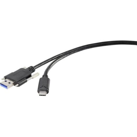 Câble USB 3.2 Gen 1 (USB 3.0) A mâle vers C mâle, 1 m, noir, vissable – RF-3386040 (1/2)