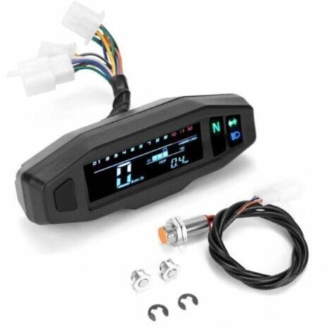Compteur numérique universel pour moto et vélo électrique – Écran LCD, odomètre + tachymètre, montage facile, 1 unité (1/4)