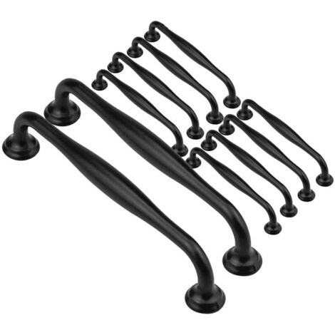 10 pièces poignées de cuisine 128mm, poignées de meubles noires, poignées de porte d'armoire, poignées de placard et poignées de bouton pour armoires de cuisine, Fei Yu (1/5)