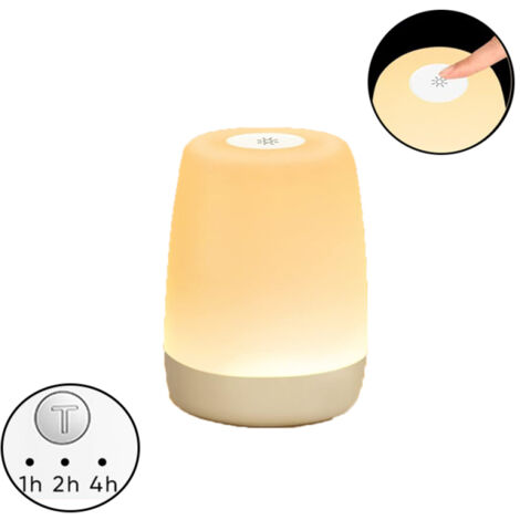 Lampe de chevet tactile LED pour chambre d'enfant et salon, intensité variable avec mode chaud et changement de couleur RVB 256, veilleuse rechargeable USB pour adultes avec minuterie (1/5)