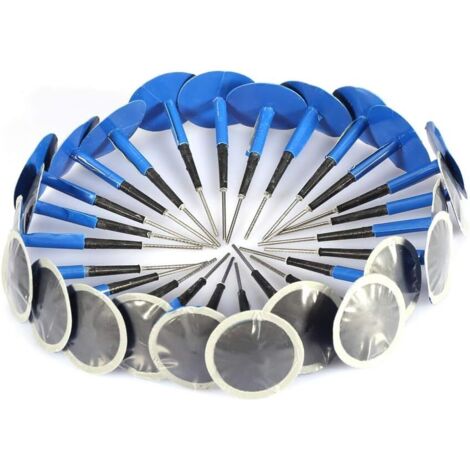Rwoythk – Kit de réparation de pneu tubeless 24 pièces – Caoutchouc haute qualité – Clous en acier inclus – Étanchéité durable pour voitures et motos (1/5)