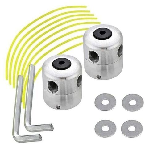 Lot de 2 têtes de débroussailleuse universelles en aluminium, ligne en nylon à double bobine, accessoires de tondeuse à gazon, adaptés aux tondeuses à gazon, tondeuses à gazon, jardin, pelouse, patio (1/5)