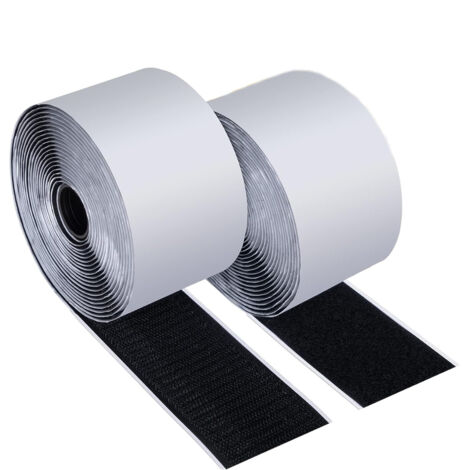 Paryou – Bande auto-agrippante double face 5M × 50MM – Adhésif extra fort pour surfaces rugueuses et lisses – Imperméable pour usage intérieur et extérieur