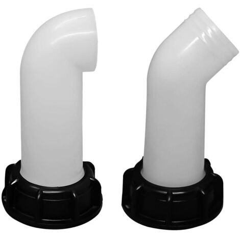 Robinet de Cuve 1000L de jardin 2 '' prolonger le drainage valve accessories, Robinet de tuyau, Dedicated drainage tube Suitable pour IBC réservoir d'eau de jardin, 60°+90° (2 pcs) (1/5)
