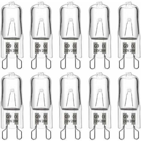 Aiperq Ampoule Halogene G9 28W 230V, 370LM 2700K Blanc Chaud Dimmable, G9 Ampoules Capsule, pour Lustres, Lampes de Paysage, Appliques Murales, Éclairage d'armoire, Lot de 10 (1/4)