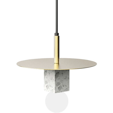 Lustre en marbre en fer forgé chaud populaire Personnalité nordique Suspension à une tête Lumière de suspension de barre de luxe postmoderne Salle à manger Chambre (1/5)
