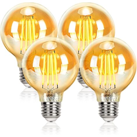 Ampoules LED vintage à filament rétro 4 W 220/240 V E27 Ampoule décorative G95 Cristal (1/8)
