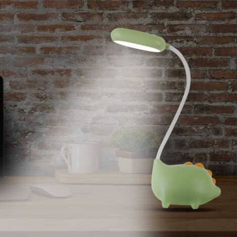Lampe de Bureau LED, Lampe de Bureau Dinosaure Enfant, Lampe de Bureau Sans Fil Rechargeable USB, Lampe de Chevet LED Dimmable avec Capteur Tactile, Lampe de Lecture LED Rechargeable, 3 Modes - rose (1/3)