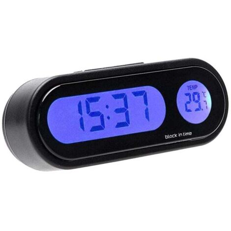 AIPERQ TONYSA 2 en 1 voiture horloge thermomètre LED rétro-éclairage voiture décor intérieur thermomètre horloge voiture tableau de bord horloge (1/4)