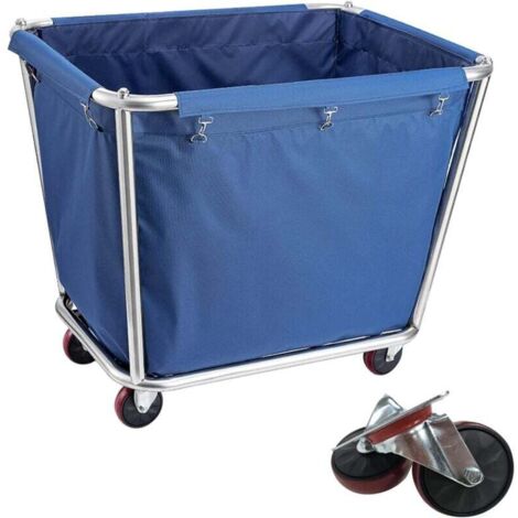 AIPERQ Chariot à linge commercial avec roulettes, 350 L, grand panier à linge avec doublure en toile imperméable amovible, trieur à linge industriel en acier inoxydable, pour hôtels et hôpitaux (1/4)
