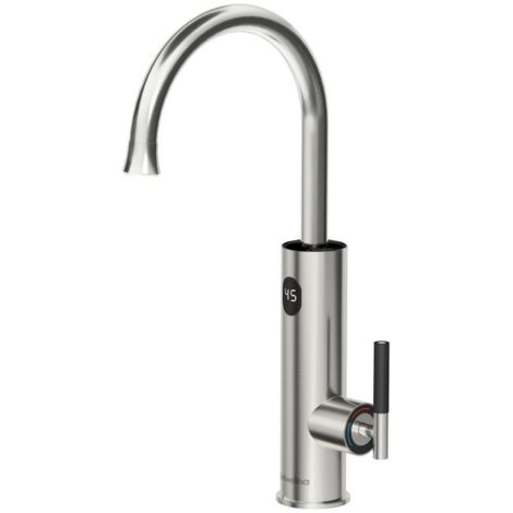 Robinet de cuisine électrique 3200 W avec chauffe-eau instantané, affichage numérique LED, rotation à 360 °, robinet d'évier étanche IPX4, argent (1/4)