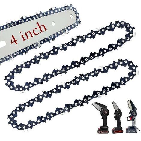 Paquet de 2 chaînes de tronçonneuse, chaînes de remplacement, pour tronçonneuses, compatibles avec toutes les mini tronçonneuses de 4 pouces (1/5)