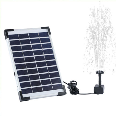 AIPERQ Pompe à eau à panneau solaire avec kit de buse 5W Fountaine 380L / h Pond Cable de 10 pieds pour le baignoire d'oiseaux de jardin extérieur (1/4)