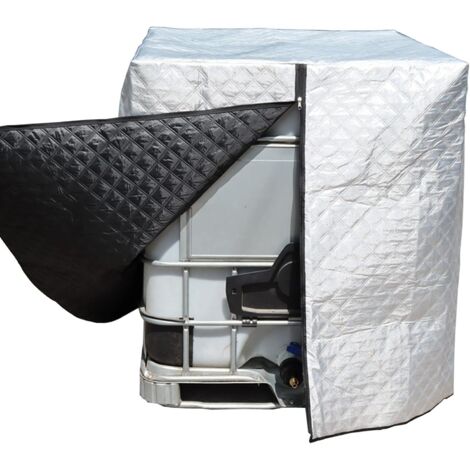 IBC - Housse de protection pour réservoir IBC - Protection contre la pluie - Protection anti-gel - Pour réservoir IBC de 1000 l - 120 x 100 x 116 cm Argenté (1/5)