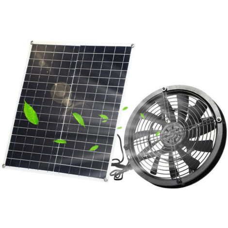 AIPERQ Ventilateur à énergie solaire pour camping kit de panneau d'extérieur 20W 3000 tr / min - maisons polyvalentes imperméables IP65 (1/4)