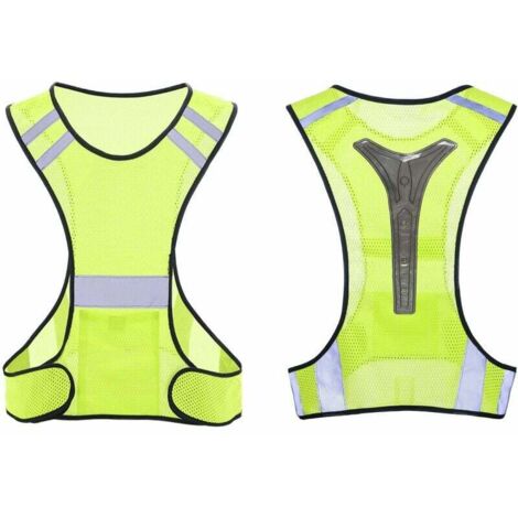Gilet Reflechissant Running, Gilet de Sécurité, Gilet Velo Lumineux Élastique et Réglable, Gilet Led Clignotant pour Adultes et Enfants, Le Jogging, Le Vélo, La Moto, La Course Ou Le Cyclisme La Nuit (1/5)