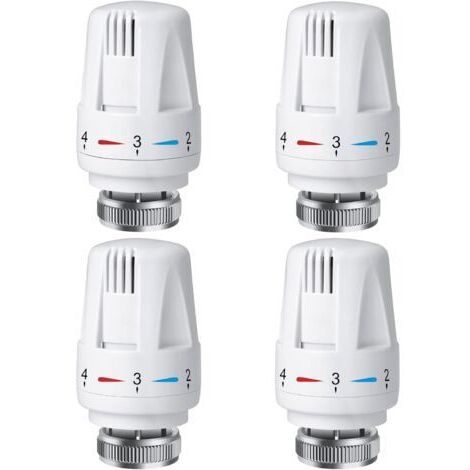 Aiperq 4 PCS Tête Thermostatique Radiateur, Tête Thermostat Radiateur TRV M30 x 1,5, Vanne Thermostatique Radiateur, Vannes de Radiateur de Radiateur pour Système de Chauffage pour Maison et Bureau (1/4)