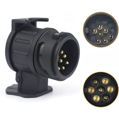 Adaptateur Remorque 13 vers 7 Broches, Connecteur Prise Remorque 13 pin 7 pin pour Voiture, RV, Caravane, Porte-vélo (1/4)